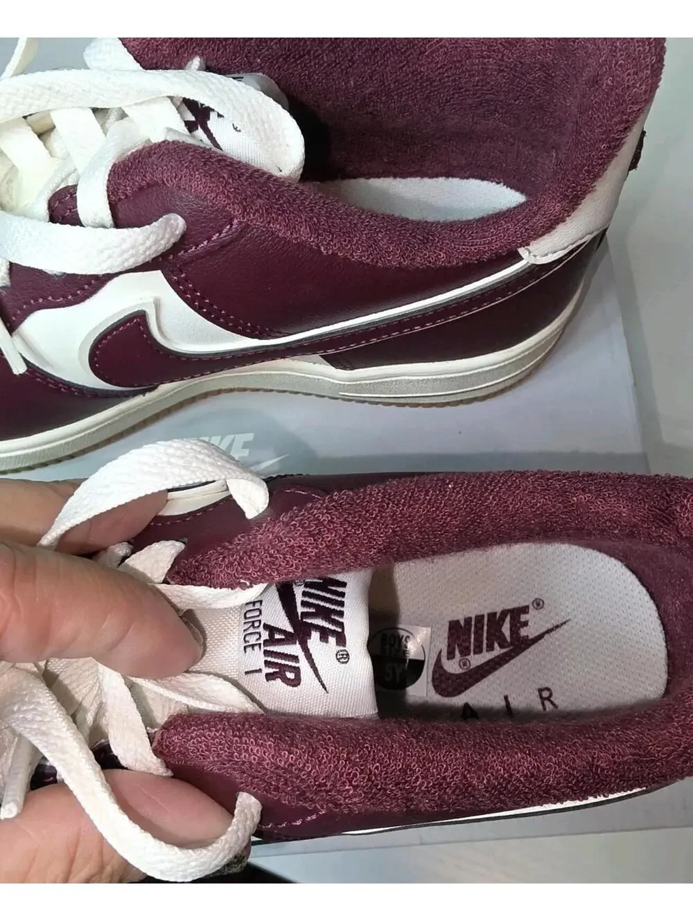 ⭐Nike Air Force 1 LV8 GS Sz 5y Big Kids Shoes New Night Maroon
